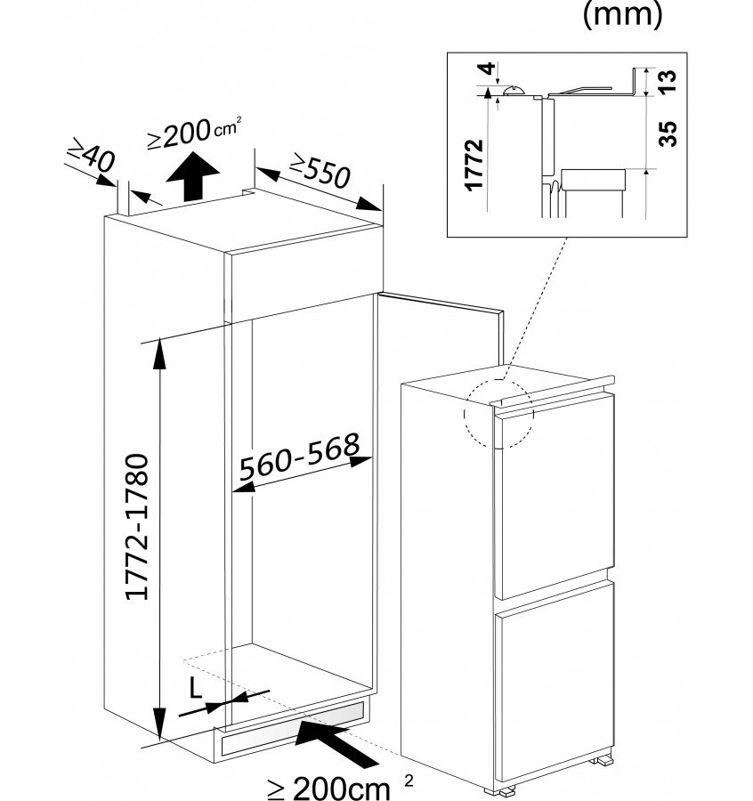 Einbau-Kühlschrank MPM-240-FFH-01/A