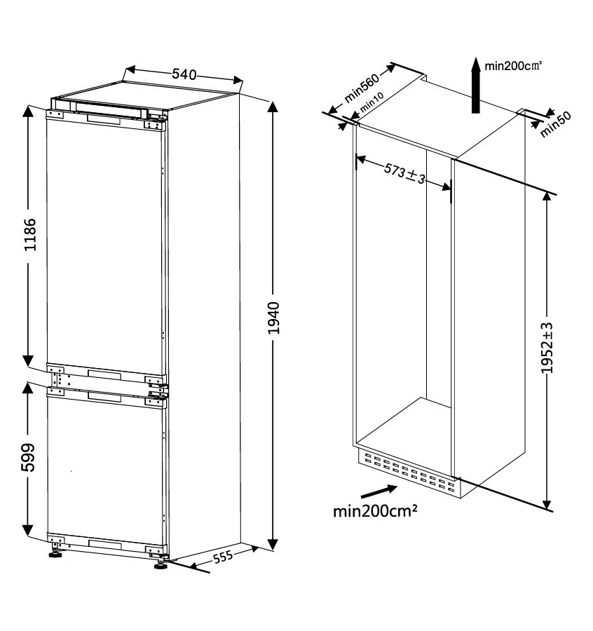Einbau-Kühlschrank MPM-310-FFI-21/E