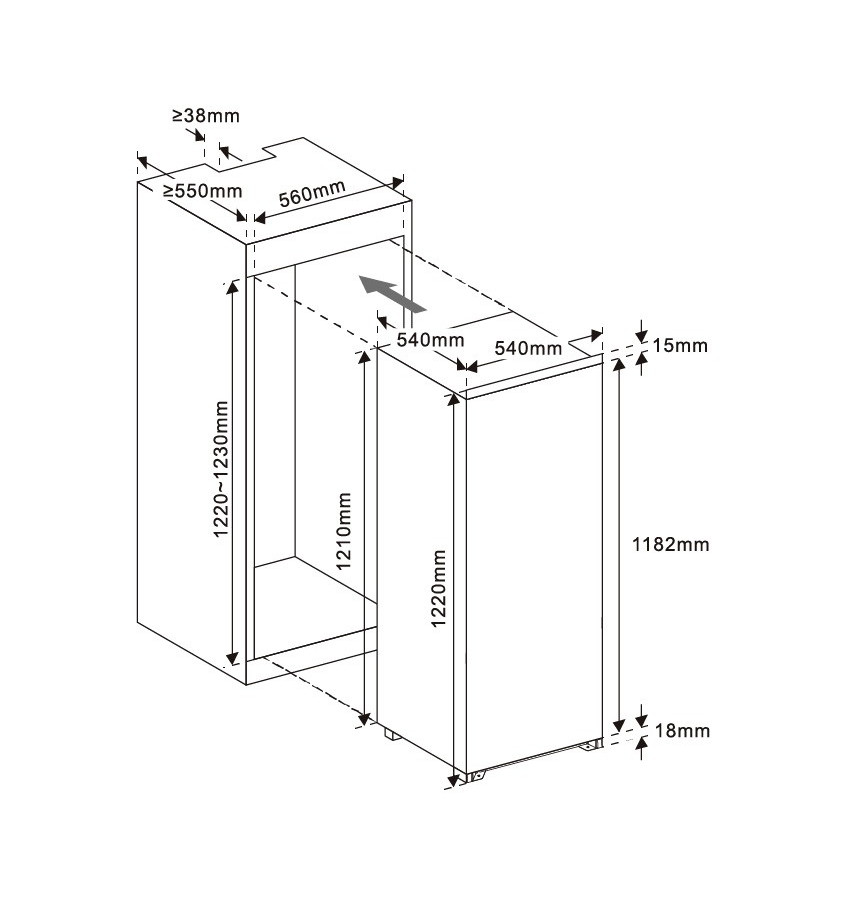 Einbau-Kühlschrank MPM-185-CJI-18