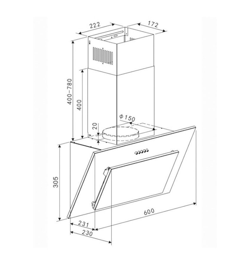 Okap kominowy MPM-60-OK-28